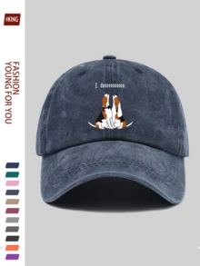 1pc Cute Wedding/Valentine's Day Baseball Cap, Featuring Cartoon Animal Pattern Print Design, Lightweight Breathable Polyester, Adjustable Strap, Unisex, Suitable For Teenagers, Streetwear, Outdoor Sports, Gatherings, Camping, Fishing, Travel, Perfect Gift For Family And Friends - A - View 13