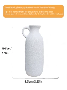Bộ 1 bình gốm trắng có vân - Bình trang trí phong cách mộc mạc Boho có tay cầm, trang trí nhà cửa tối giản trung tính, thích hợp để trên bàn phòng khách, kệ phòng ngủ, làm vật trang trí trung tâm cho đám cưới hoặc cắm hoa khô (Nhiều kích cỡ: Cao, Trung bình, Nhỏ) - Bình hoa có tay cầm - Xem 11