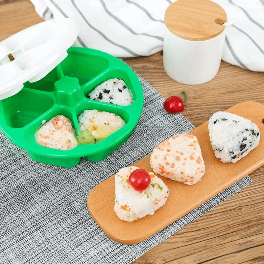 6 In 1 Sushi Maker Box Onigiri Mold Triangle Sushi Mold Rice Ball Mold Press Making Storing Sushi Lunch Bento - Multicolor - View 1