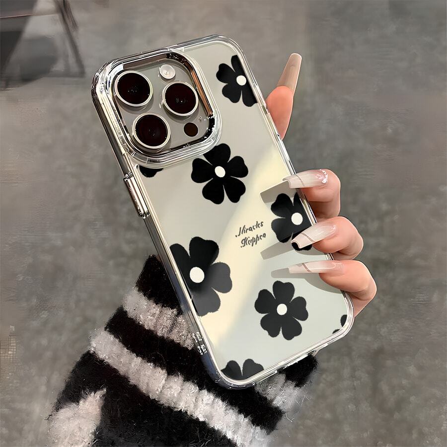 Esta funda negra con estampado floral es compatible con diversos modelos de teléfono, como OPPO Reno 16E/15/14/13/12/11/PRO/PLUS/PROMAX/MINI, S/A/M/NOTE, S/G/EDGE/E, Transition Spark/HANTOM/CAMON/INFINIX, Honor 400/PLAY/X/Y, OPPO Reno/A/F, OPPO Reno 14/Redmi/POCO/NOTE, etc. Transparente, sencilla, elegante y duradera, está hecha de TPU. Es ideal para celebraciones como San Valentín, Halloween y Navidad, y es ideal para uso personal o como regalo. - transparente - Ver 1
