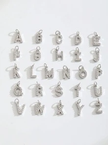 1 chiếc mặt dây chuyền mini sang trọng, độc đáo, đính đá Zirconia hình mặt trăng và chữ cái đầu tên từ A đến Z, làm bằng thép không gỉ màu bạc, thích hợp làm quà tặng cho nữ, lý tưởng cho bạn gái, mẹ, gia đình, bạn bè, nhân dịp kỷ niệm, ngày Valentine, sinh nhật. - Bạc - Xem 7