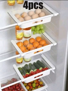 1pc Drawer-Style Refrigerator Hanging Fresh-Keeping Storage Box - For Storing Eggs, Fruits And Vegetables - Space-Saving Kitchen Accessory - White - View 17