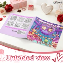 GDTME 1 Stück "Liebe am Valentinstag" Themen Malbuch, 24 Seiten, Geschenkbuch zum Malen für Geliebte, Größe 20x20cm, klare und einfache Muster, hilfreich zur Entspannung und Stressabbau, geeignet als Valentinstags- oder Ramadan-Geschenk, Malbuch für Erwachsene, unverzichtbares Malbuch für Familien. Enthält einfache Tierillustrationen und süße Szenen zum Ausmalen. - Perlmutt verdickt 086 - Übersicht 7