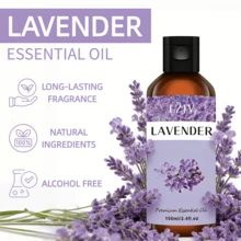 LZJV 100ml/3.4oz, 30ml/1.0oz Lavender Essential Oil Diffuser, Lavender Essential Oil, Massage Oil, Home Fragrance Diffuser, Home Decor, Face Care, Gift, Holiday Gift - Lavender - View 2