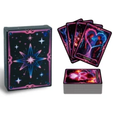 Viral Neon Tarot Cards (50-Pack) – Futuristic Fantasy Divination Deck With Glowing Art (The Chariot, The Lovers!) | Must-Have For Spirituality & Mystic Fans | Portable Set For Self-Reflection, Daily Guidance & Aesthetic - Multicolor - View 2