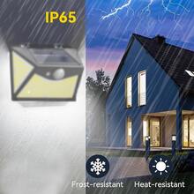 203 LED Solar Motion Sensor Wall Light, 3 Modes, IP65 Waterproof, Easy Installation For Garden, Yard, Garage, Fence, Also Suitable For Halloween And Christmas Decoration Lighting, Holiday Gift - White Light - View 4