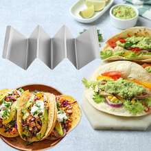 6pcs Stainless Steel Taco Holder Set With Handles, Each Slot Holds 3 Tacos, Oven , Dishwasher , Ideal For Taco Tuesday, Parties And Weddings, Mexican Food Kitchen Accessory