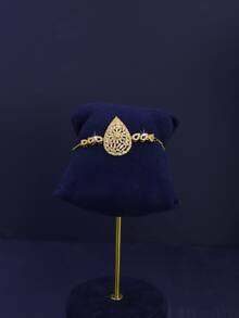 5pcs 18K Gold Plated Luxury Royal Style Geometric Design Bridal Wedding Jewelry Set, Suitable For Daily Wedding Wear, Wedding Anniversary Gift - Geometric Bridal Set - View 6