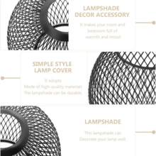 1个现代金属网格灯罩，仅含灯罩，适用于吊灯、台灯、书桌灯、夜灯，完美的装饰灯罩，美观时尚，颜色搭配简约。 - 黑色 - 查看 5