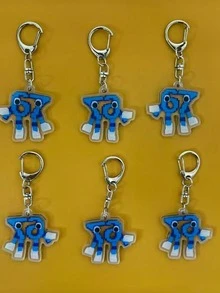 2D Flat, 1pc Funny "67" Number Keychain - Fashionable "67" Number Keychain, Can Be Hung On Bags And Backpacks - Suitable As A Quirky Christmas Gift, 2D Flat - Multicolor - View 3