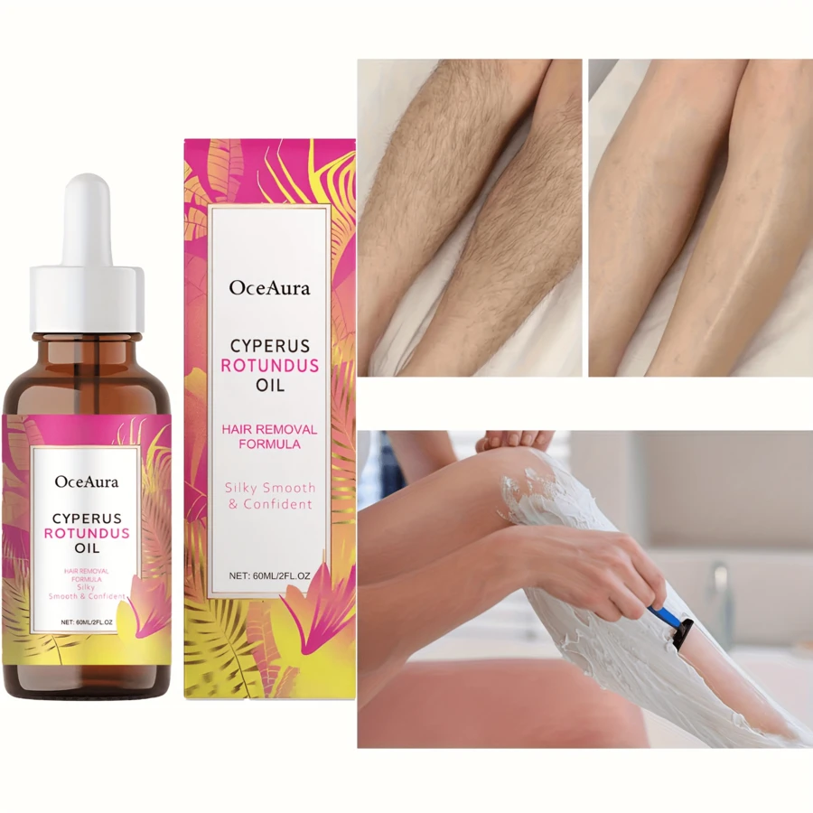 Tinh dầu tẩy lông 60ml với thành phần thảo dược nhẹ nhàng chăm sóc da, làm sạch, tẩy lông và dưỡng ẩm. Tinh dầu dưỡng da hàng ngày - Phù hợp với mọi loại da, tiện lợi mang theo khi đi du lịch.