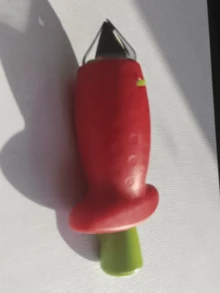 1pc Stainless Steel Strawberry Huller | Red Handle Strawberry Stem Remover, Easy To Use Kitchen Prep Tool For Removing Fresh Strawberry Stems - Multicolor - View 15