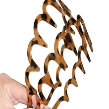 Conjunto de 1/2 faixas de cabelo femininas da moda, com design de ondas em zigue-zague, simples e antiderrapante. A faixa de cabelo ondulada é adequada para uso diário ou para maquilhagem. Com seu design em zigue-zague, a faixa de cabelo é elegante e serve como acessório de banheiro e enfeite de cabelo. - Multicolorido - Ver 8