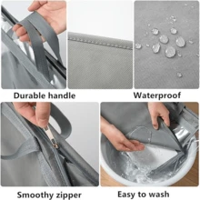 4/8 Pack Dust Bags For Handbags, 4 Sizes Clear Handbag Storage Organizer For Closet, Purse Protector Storage Bag With Zipper And Handle, Hanging Dust Cover Bag For Handbag - Light Grey - View 3