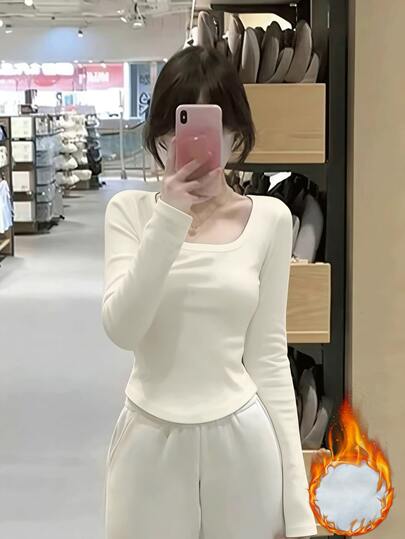 270g 가을/겨울 보온 터틀넥 긴팔 베이스 레이어, 따뜻하고 슬림한 솔리드 컬러 긴팔 상의, 블랙, 다용도 캐주얼