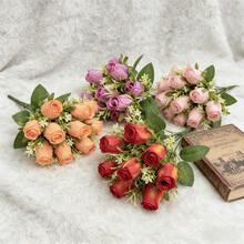 1件/3件逼真仿真花束 - 栩栩如生的丝绸手捧花束，适用于DIY工艺品、婚礼中心装饰、家居装饰、花瓶填充、户外活动和摄影道具 - 易于组装且可重复使用！