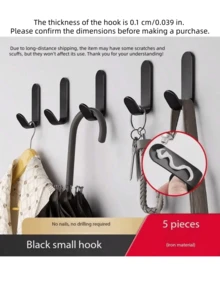 5pcs Multi-Functional Stainless Steel Small Hooks - Self-Adhesive Storage Rack Hooks, Bathroom Accessories, Bathroom Hooks, Room Decor, Wall Mounted Organizer, Suitable For Key Rack, Bag Rack, Door Hooks, Bathrobes And Towel Racks - Perfect For Kitchen, Bathroom And Wall Door Storage. - Multicolor 2 - View 11