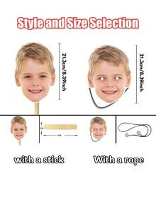 1/5/10/20个装照片面具，生日派对装饰，婚礼肖像，适用于婚礼、派对、单身派对和生日 | 12个装个性化扇形镂空头像面具，带手柄，趣味面具，可定制大号镂空头像派对装饰，可上传照片，生日面具带手柄和松紧带，适用于婚礼、朋友、亲戚，最佳礼物，派对装饰，新娘送礼会面部道具，永恒的爱 - 多色4 - 查看 3