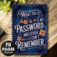 1pc Funny Spiral Password Notebook | Website Account Password Manager Home Office Login Record Book - Multicolor - View 3