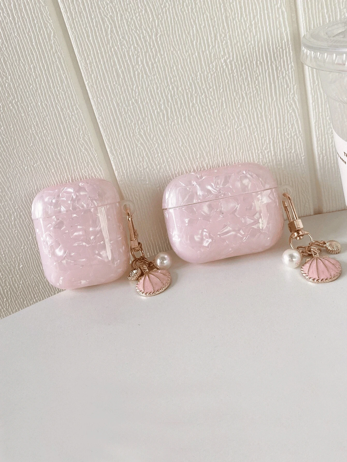 Pink Shell Pattern Compatible With Apple Pro 3 Protective Case, Pro 2 Earphone Protective Shell, 4 Earphone Case - Baby Pink - View 1