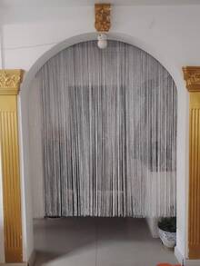 1 tấm rèm lụa bạc sáng bóng cao cấp 1*2m - Trang trí trần nhà tua rua lấp lánh cho đám cưới, thiết kế phân chia tuyến tính - Phông nền đám cưới trang nhã, rèm mềm mại, trang trí phòng và nhà cửa, dễ dàng lắp đặt. - Bạc - Xem 10