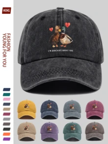1pc Women's 2025 New Couple Duck Print Baseball Cap, Animal Graphic, Suitable For Sports And Casual Occasions, Comfortable Breathable Lightweight, Adjustable Size, Perfect For Summer Wear, Ideal For Camping, Skateboarding, Fishing, Hiking, Daily And Weekend Outfits, Holiday And Birthday Gifts For Family And Friends, Valentine's Day Gift For Husband, Wife, Girlfriend - A - View 12