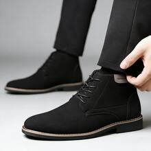 Men's Suede Chukka Ankle Boots - Lace-Up Stylish Comfortable Casual Men's Footwear For Daily & Weekend Wear - màu đen - Xem 2