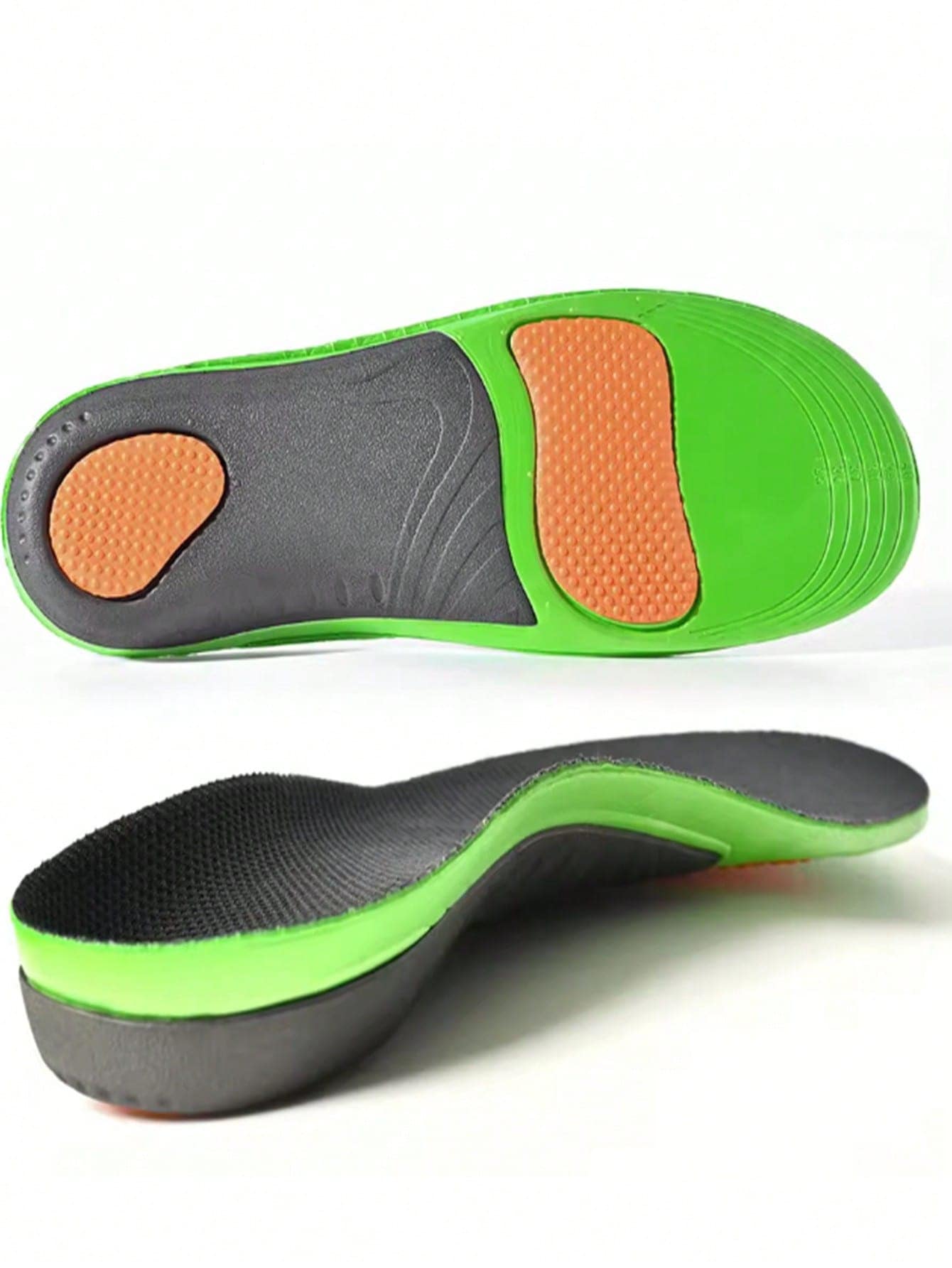 1双EVA吸震鞋垫，柔软足弓支撑，男女通用鞋垫，适合运动和休闲穿着，可裁剪