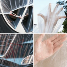 1pc Disposable Car Dust Cover With Drawstring, Waterproof, Dustproof, Anti-Bird Droppings, Anti-Fallen Leaves, Convenient And Practical, Thickened Dust-Proof Layer - Multicolor - View 6