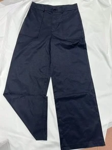 Pantalones acampanados casuales a juego de mujer, de moda y versátiles para la primavera - Azul Marino - Ver 5