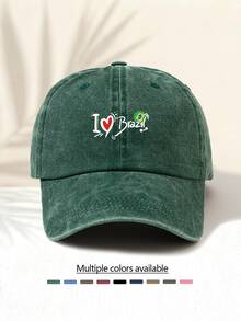 1顶“我爱巴西国旗”图案水洗棒球帽，经典休闲复古风，可调节后扣，轻便防晒，适合户外运动、日常佩戴、聚会、送礼，四季皆宜。 - 水洗帽 - 查看 11