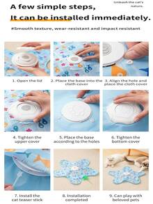 互动猫玩具，可充电，移动隐藏式逗猫棒，触摸激活，适合室内无聊成年猫的运动玩具，捉迷藏互动宠物玩具 - 彩色 - 查看 10