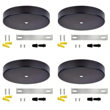 黑白吸顶灯罩套装，吸顶底座适用于单吊灯和枝形吊灯，包含所有五金配件，例如吊环、横杆和安装螺丝，吊灯配件