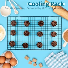 1/2/3Pcs Cooling Rack For Baking – Carbon Steel Wire Cookie Cooling Racks, Multi-Level Stackable Cookie Rack For Cakes, Pastries & Fruit – Collapsible & Dishwasher (Black) - Multicolor - View 9