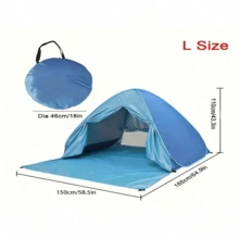 1个便携式快开遮阳防雨帐篷，适用于户外沙滩，可供3-4人使用（到货后，请打开包装通风一天后再使用） - 彩色 - 查看 8