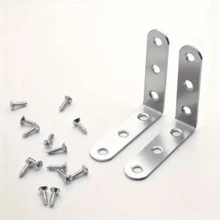 70pcs Heavy Duty L-Shaped Angle Brackets (70pcs Set) - 90 Degree Right Angle Connectors With Pre-Drilled Holes And Matching Screws, Suitable For Furniture, Shelves, Cabinets, Tables, Desks And Metal Fixation - Multicolor - View 7