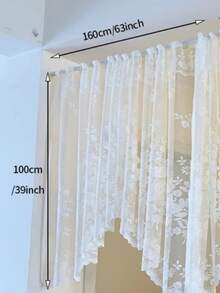 1 Panel de cortina corta con bordado de pájaro blanco estilo campestre para cocina, comedor, ventana pequeña, media cortina, con bolsillo para barra en la parte superior - Blanco - Ver 8