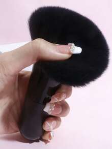 1pc Large Powder Brush, Multi-Purpose Makeup Brush, Fluffy & Portable Finishing Powder Brush, Nail Art Dust Brush - Black - View 2