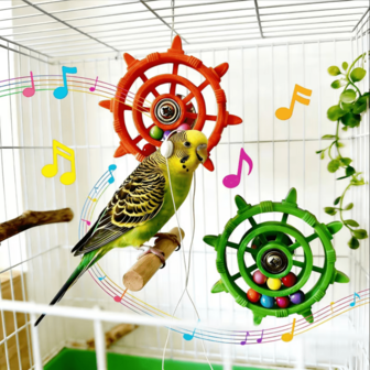1pc Parrot Rudder Colorful Bead Spinning Toy, Fun Stress Relief Self-Entertainment Decoration For Peony Tiger Skin Parakeet Cage