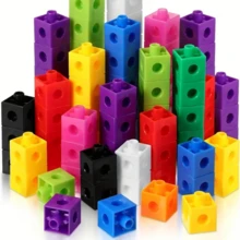 50pcs/100pcs Stacking Interlocking Building Blocks, Plastic Construction Bricks, Colorful Connecting Blocks, Educational Toys, Stimulate Children's Creativity And Imagination, Classroom Rewards, Thanksgiving, Christmas, Easter Gifts, Birthday Gifts - Multicolor - View 3