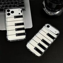 Piano buttons This patterned clear soft case airbag is compatible for  17 Pro Max/Air/16/15/14/13/12 mini/11. It's an ideal gift for Christmas and Valentine's Day, perfect for boyfriends, girlfriends, and family. - transparente - Ver 2