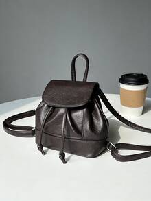 2026 New Fashion Women Backpack, Versatile Daily Commute Small Handbag - Coffee - View 1