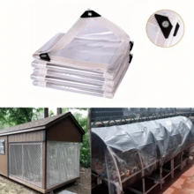 One Transparent Rainproof And Windproof Tarpaulin With A Sealing Ring, Suitable For Outdoor Gardens, Sunshades, Plants, Camping, Etc.