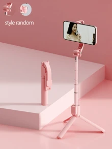 1pc 67in/170cm Portable Selfie Stick With Wireless Remote & Fill Light, Extendable Tripod Stand For IPhone 15/14 Pro Max/13/12/11 Android Smartphones, Black/Pink/White Available, For Photography, Videography And Live Streaming - Multicolor - View 21