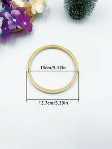 1pc No-Hoop Bamboo Embroidery Frame, Double Circle (For Cross Stitch, Dreamcatcher Or Fan Frame) - Apricot - View 7