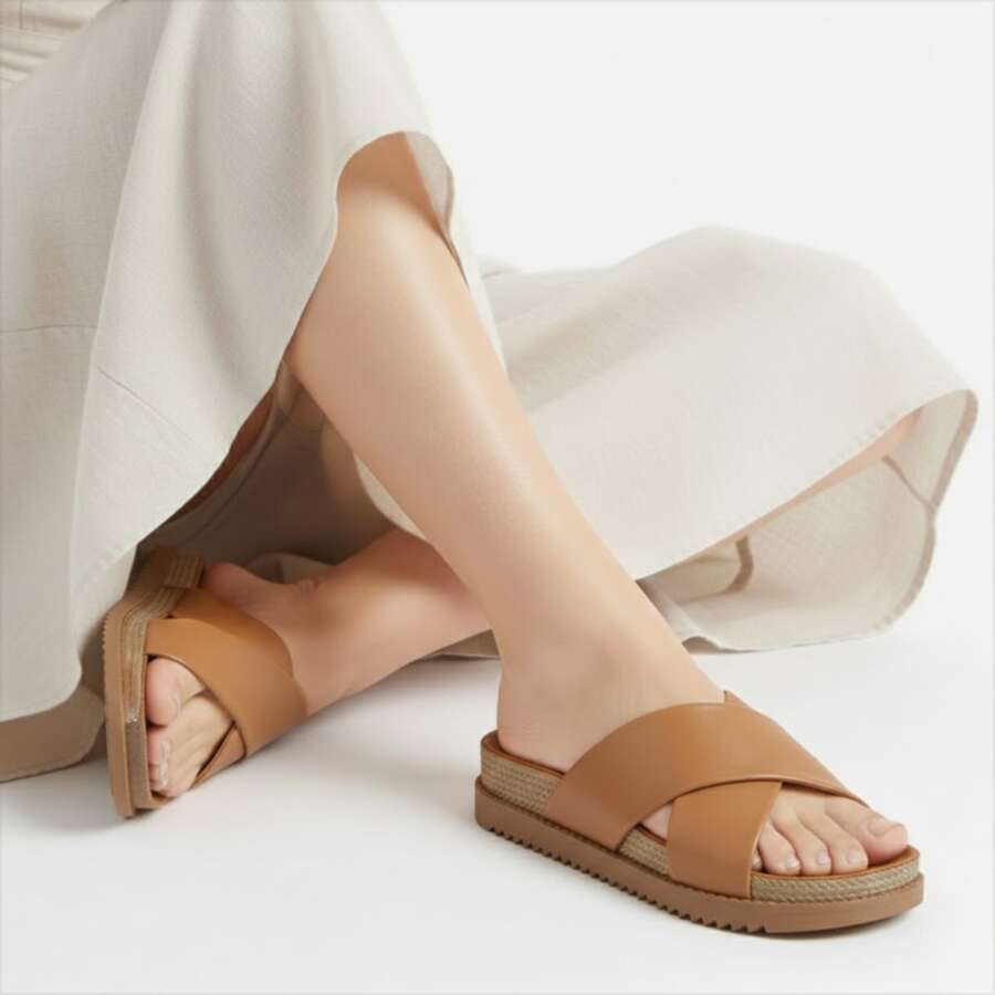 Moleca X-Shaped Sandal/Clog - Comfortable - 駝色 - 查看 1