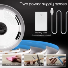 1pc LED COB Strip, USB Powered/Battery Box Adhesive Flexible Strip, White/Warm White Light, Indoor Flexible LED Lighting Strip, Suitable For Home, Kitchen, Wardrobe, Cabinet And TV Wall Decoration