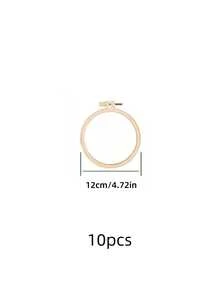 10pcs Bamboo Style Plastic Embroidery Hoops (7.5cm/12cm/16cm/20cm) / Embroidery Hoops / Double Ring Decor Hoops - Apricot - View 9