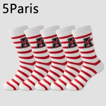 2/5双装男士运动袜，足球袜，吸湿速干透气趣味图案休闲跑步袜 - 彩色 - 查看 12