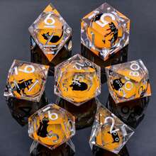 7pcs Resin Dice Set With Sharp Edges, Dungeon & Dragon Dice Set For D&D, RPG - Multicolor - View 2